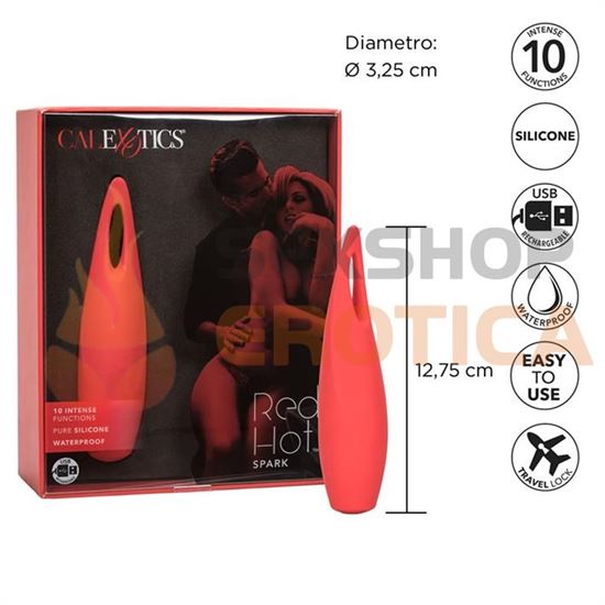 Masajeador red hot spark con 10 velocidades y carga USB